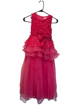 Ai Meng Baby Girls Size 8 Pink Ruffle Formal Pageant Flower Girl Party Dress